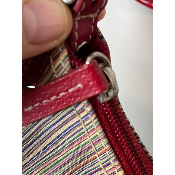 Liz Claiborne Striped Y2K Bag Colorful Leather Boho Hippie Western Retro 80s - Picture 6 of 13